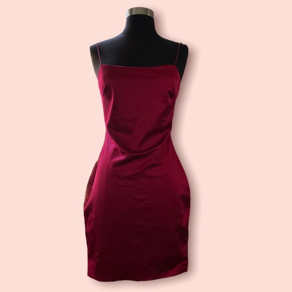 Satin red dress